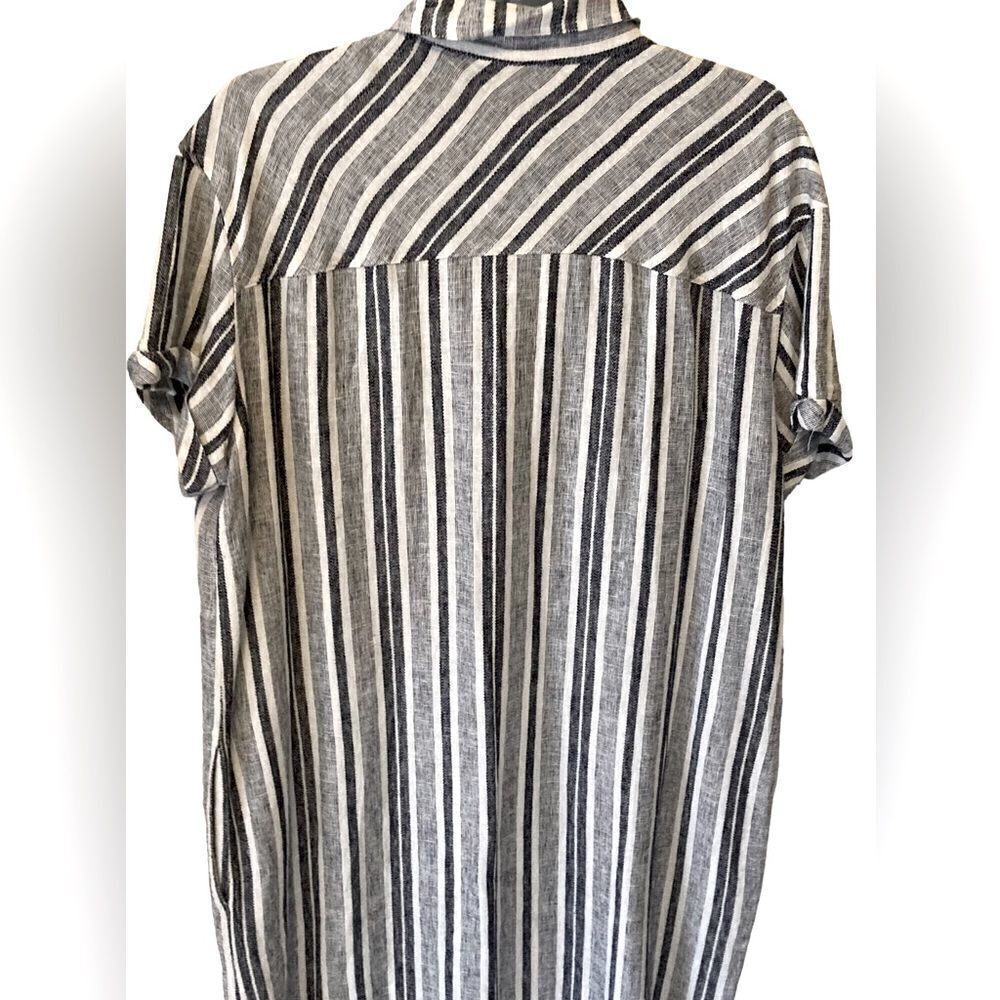 Adrienne Vittadini Linen striped dress Medium - Picture 10 of 11
